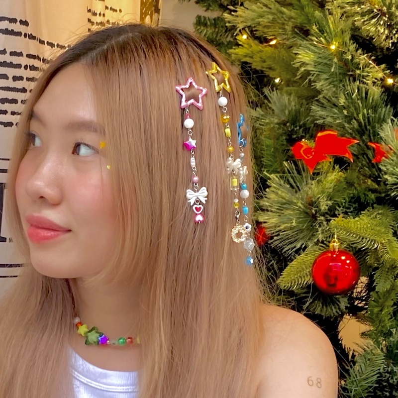 ✿☆ Kẹp tóc ngôi sao màu sắc Noel vui vẻ ❄ Phụ kiện tóc Giáng sinh Ciwu ✿