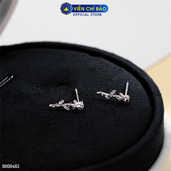 Bông tai hoa hồng nhỏ chất liệu bạc Thái 925 thời trang phụ kiện trang sức nữ Viễn Chí Bảo B000483