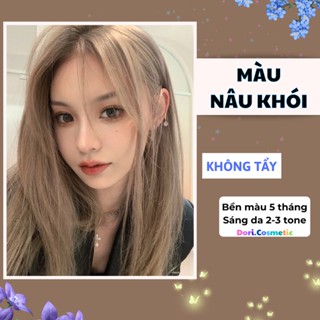 Thuốc Nhuộm Tóc Màu NÂU KHÓI SÁNG . Combo thuốc nhuộm tóc tại nhà tặng kèm Oxy