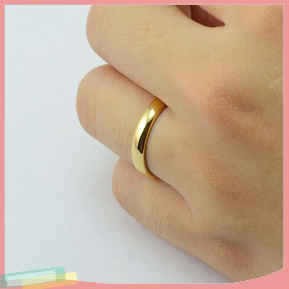 Nhẫn Chất Liệu Thép Không Gỉ Màu Trơn Kiểu Dáng Thời Trang