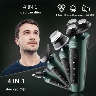 Máy cạo râu cao cấp 4in1 hàng chính hãng 9D SHAVER- Cạo Râu, Tỉa Lông Mũi, Tông Đơ, Rửa Mặt- chống nước chuẩn IPX7 Máy cạo râu nam Đa Năng