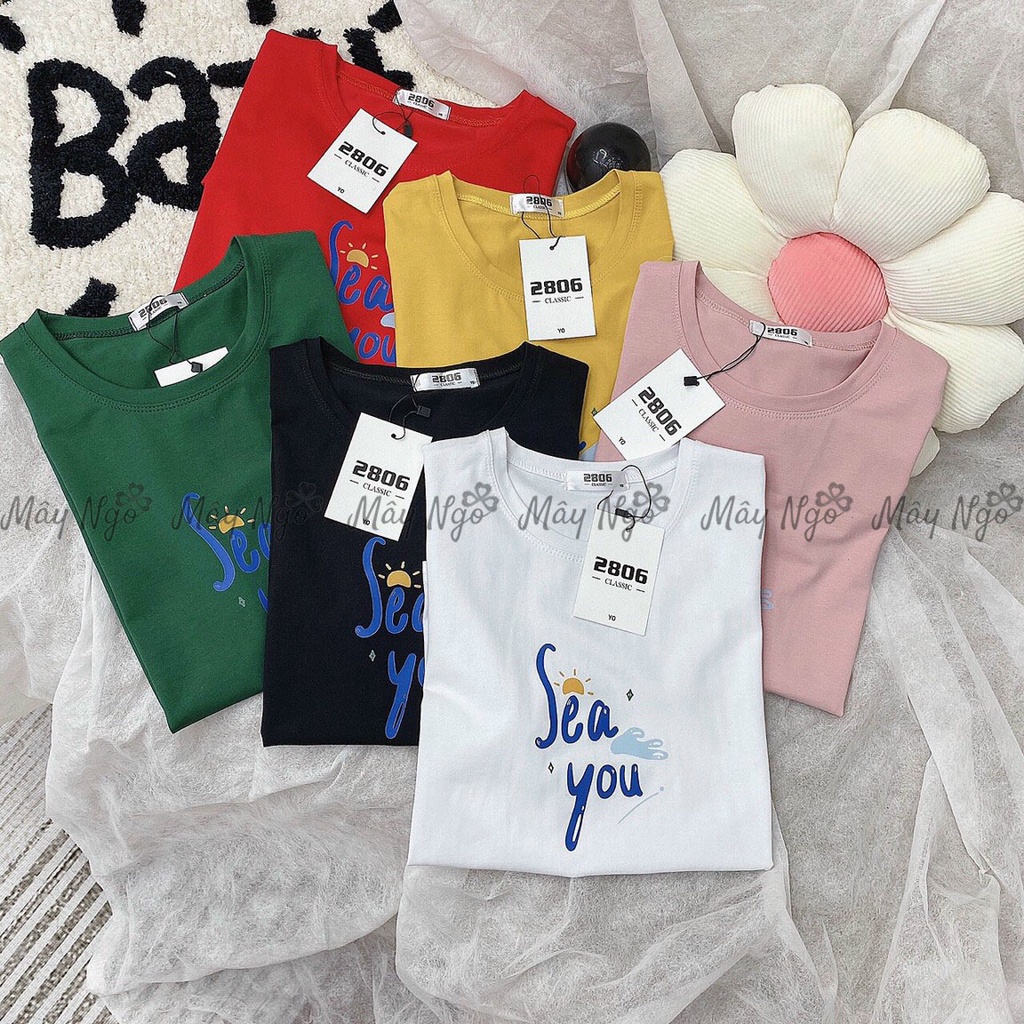 Áo thun thái in chữ xinh xắn thun mềm mịn vải mát