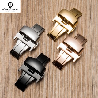 Khóa bướm đồng hồ ĐÔI có nút bấm cho dây đồng hồ da size 10mm 12mm 14mm 16mm 18mm 20mm 22mm