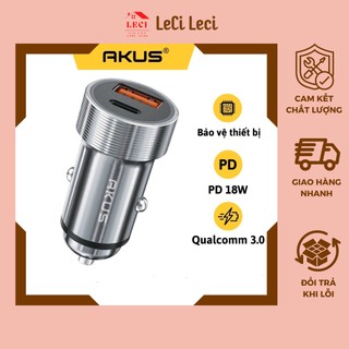 Tẩu sạc nhanh ô tô 2 cổng akus ot4 qc 3.0 sạc nhanh pd cổng usb type c - bh 12 tháng