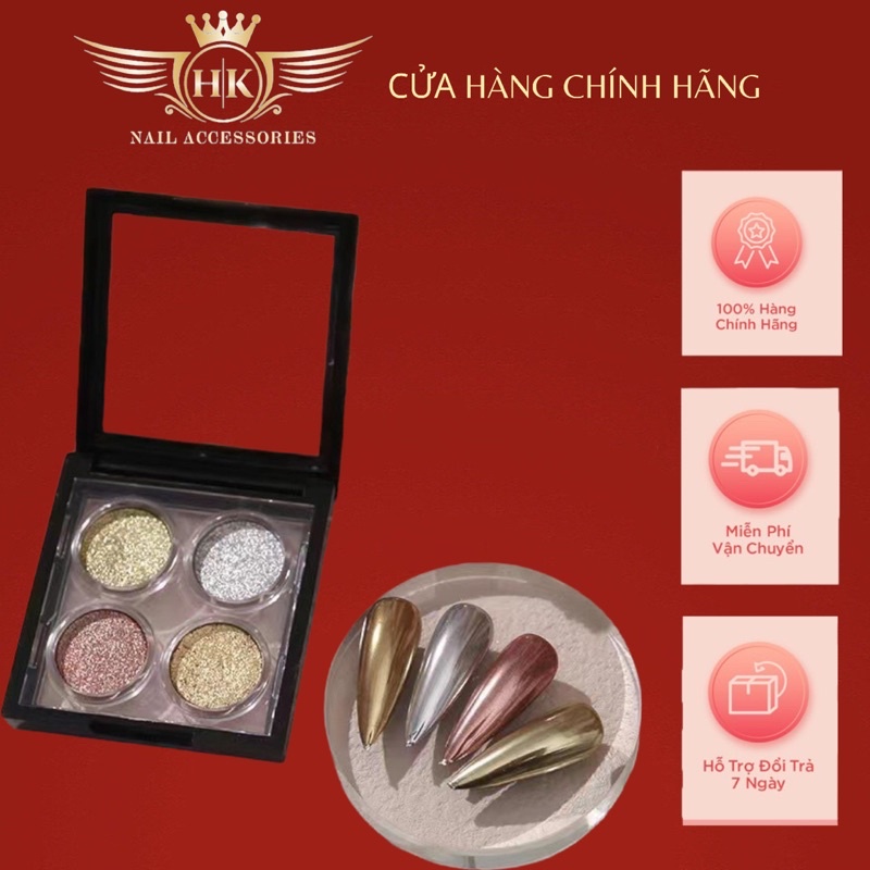 Set 4 bột tráng gương nén HK NAIL ACCESSORIES