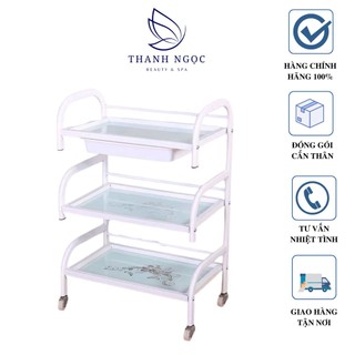 Xe đẩy kính chịu lực 3 tầng cho Spa