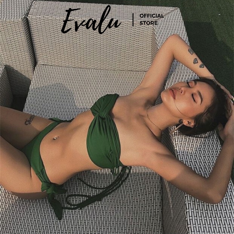 Set bikini 2 mảnh xanh