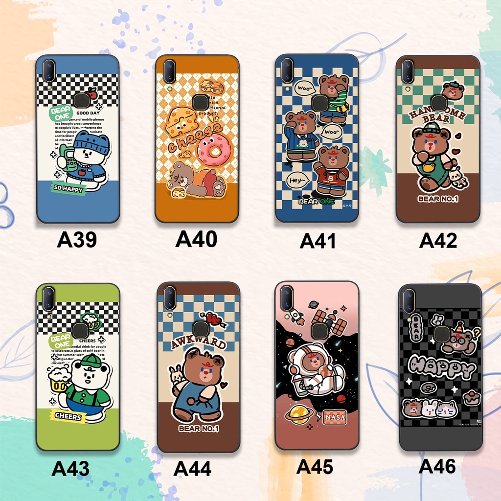 Ốp Vivo V11 - V11i In Hình Họa Tiết Ca Rô Gấu Siêu Cute Dễ Thương Đẹp Hot Trend 2023