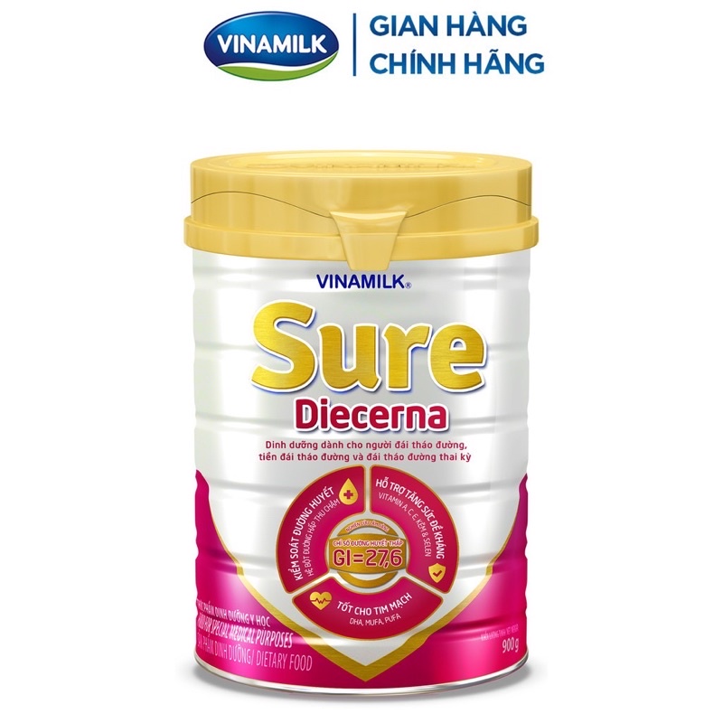 Sữa bột dành cho người tiểu đường Vinamilk Sure Diecerna hộp 400g