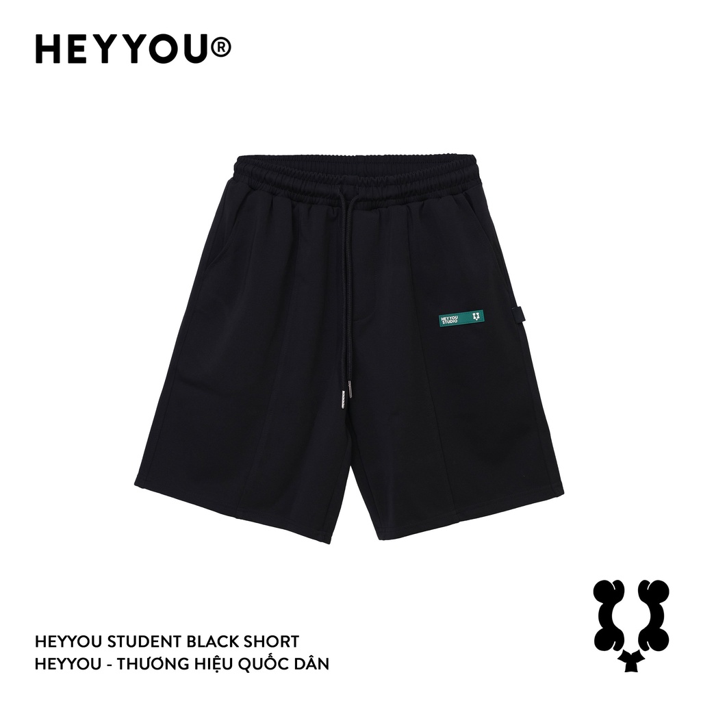 Quần Heyyou! Student Black Shorts