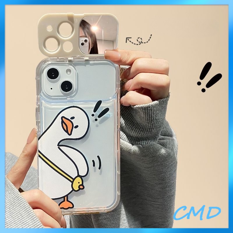 Ốp Lưng iPhone Camera Hoa Thỏ Hoa  Giá đỡ nắp lật Gương trang điểm Vịt con Cho Iphone 6 / 6S / 6splus / se / 7 / 7plus / 8 / 8plus / X / xs / xsmax / 11 / 12 / 13 / 14 / Plus / Pro / Pro Max-8001