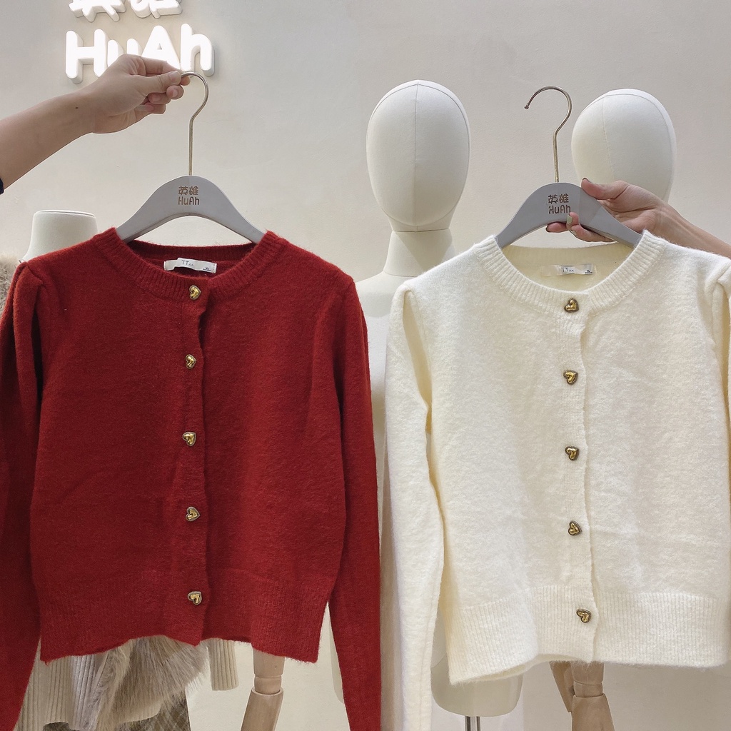 Áo Len cúc tim  - MIDISTORE