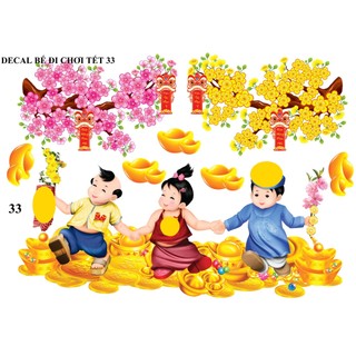 Decal dán 3D trang trí tết 2023