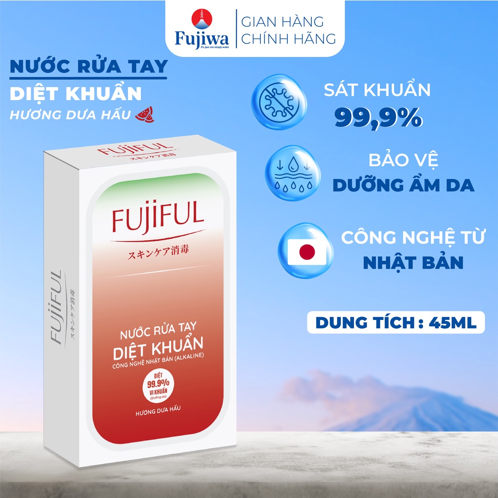 Nước rửa tay diệt khuẩn dưỡng da Fujiful hương Dưa Hấu FUJIWA- chai 45ml