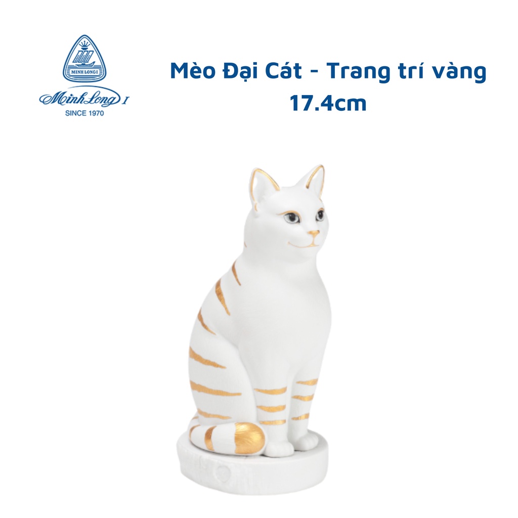 Tượng Linh Vật Sứ Cao Cấp Minh Long - Đại Cát - Trang Trí vàng - 17.4 cm