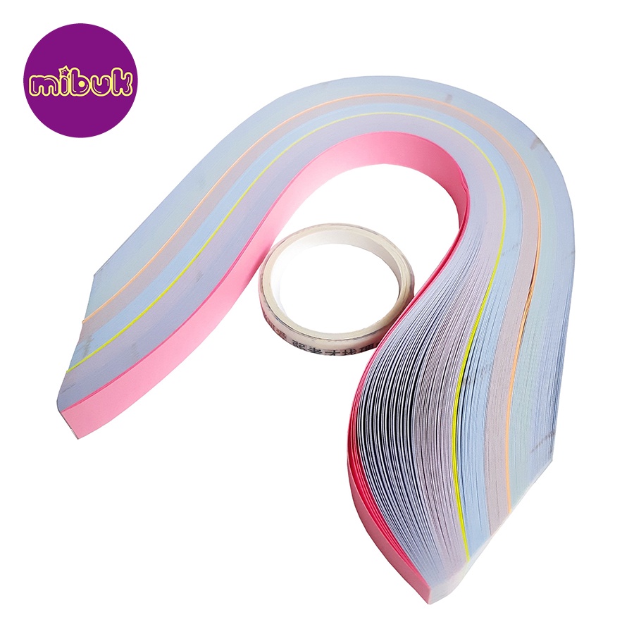 Giấy gấp sao in hình dễ thương màu pastel