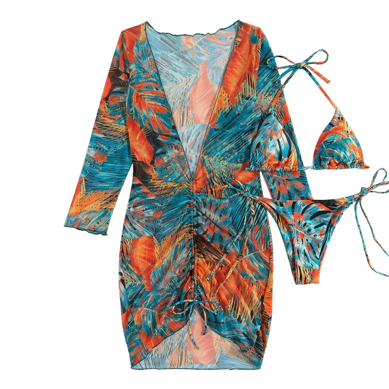 Bộ Bikini 3 Mảnh Họa Tiết Hoa Thời Trang Gợi Cảm Cho Nữ