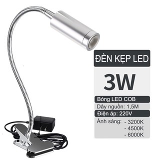  Đèn đọc sách kẹp đầu giường Led 3W Loại ánh sáng chiếu rọi Nguồn USB 5V 