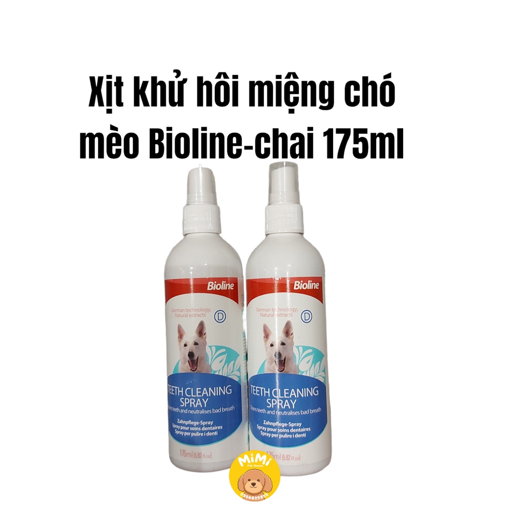 Xịt khử hôi miệng, xịt thơm miệng cho chó mèo Bioline - chai 175ml