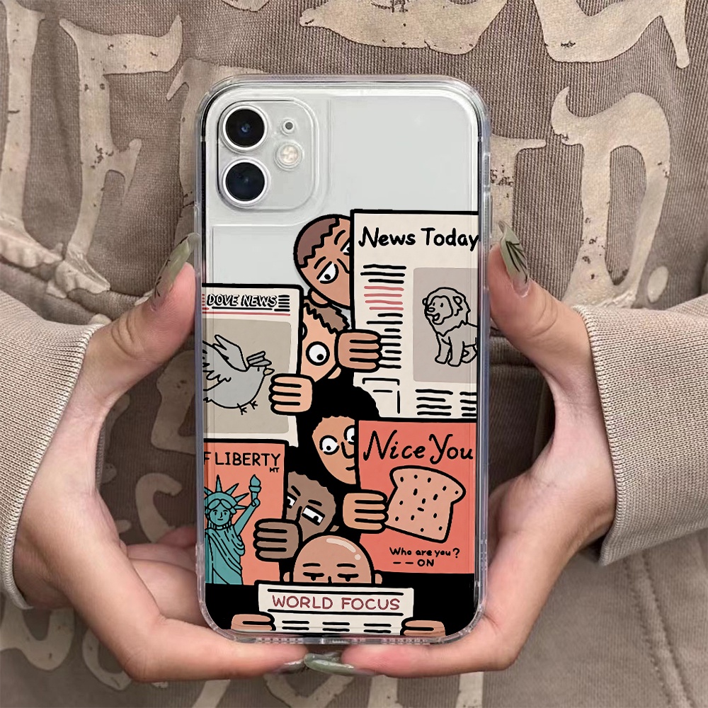 Ốp Điện Thoại Trong Suốt In Hình Hoạt Hình Dễ Thương Cho iphone 14 pro Max 11 13 12 7Plus X XS Max