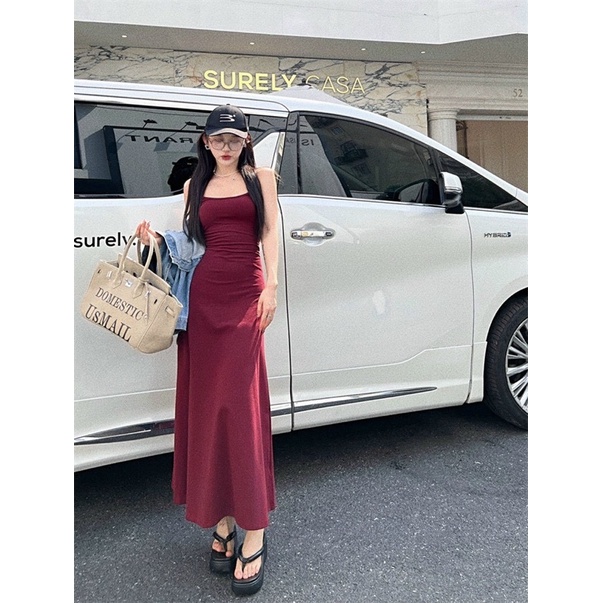 ĐẦM MAXI ĐỎ DÂY( sẵn tại shop)