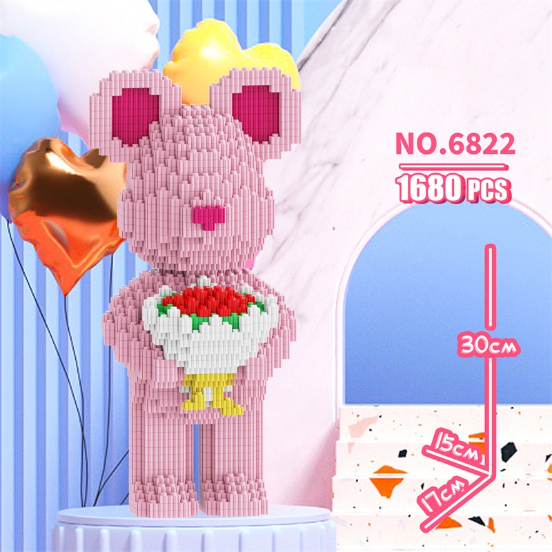 Bộ Đồ Chơi Lắp Ráp Hình Gấu Violent Bằng ABS Gồm 24 Mảnh Dành Cho Trẻ Em