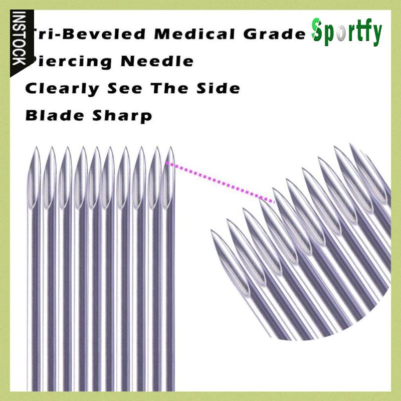 Set 100 Kim Xỏ Khuyên Tai / Rốn / Núm Vú Giả Bằng Thép Không Gỉ 12G / 14G / 16G / 18G / 20G / Mix Size