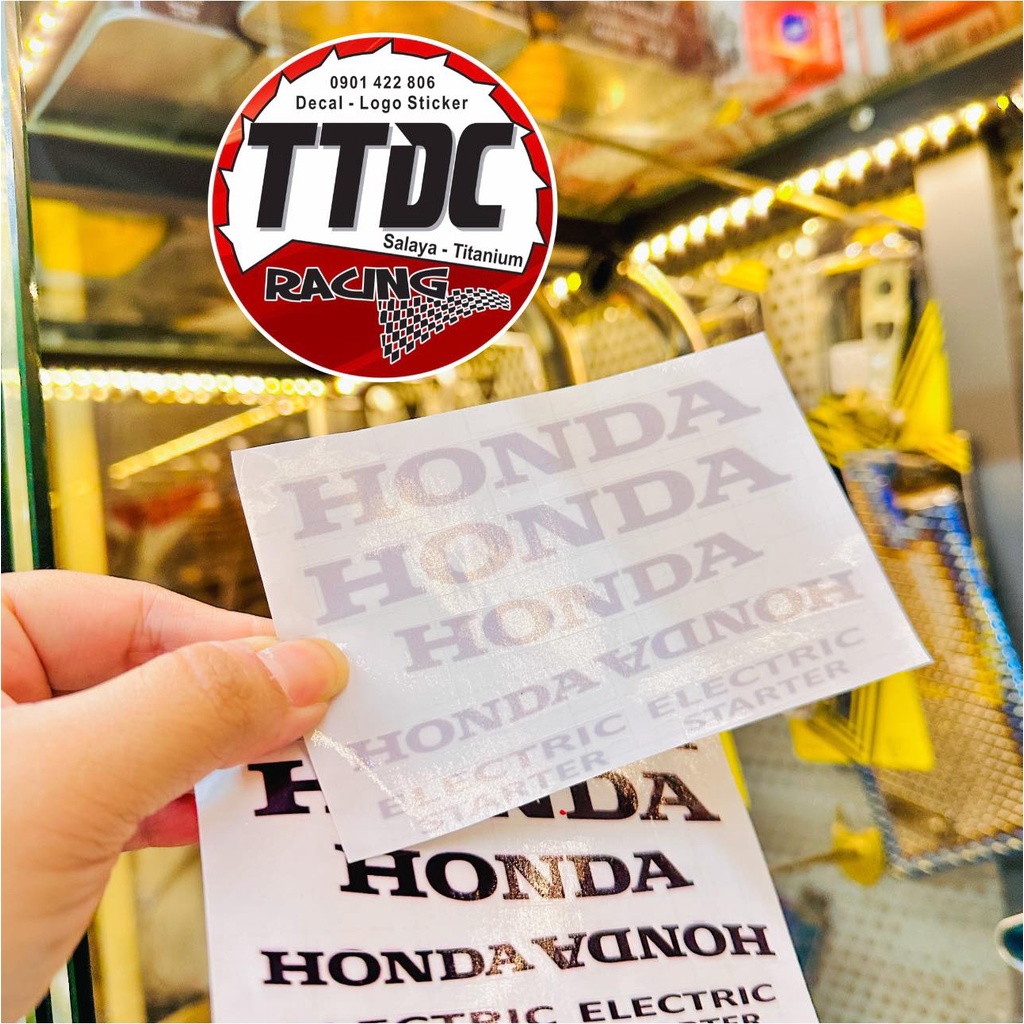 [Giá 1 bộ] Tem Honda trong suốt electric starter ✌