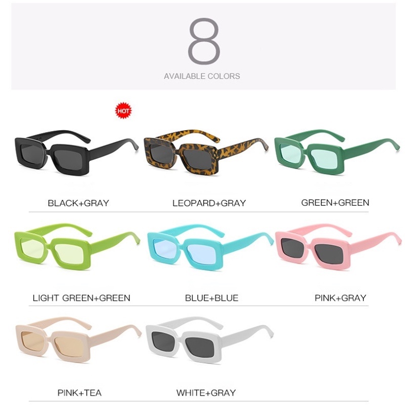 (KIQI-FASHION) COD Kính Mát Gọng Nhỏ Hình Chữ Nhật Chống Tia UV Phong Cách Âu Mỹ Cổ Điển Thời Trang Cho Nam Và Nữ