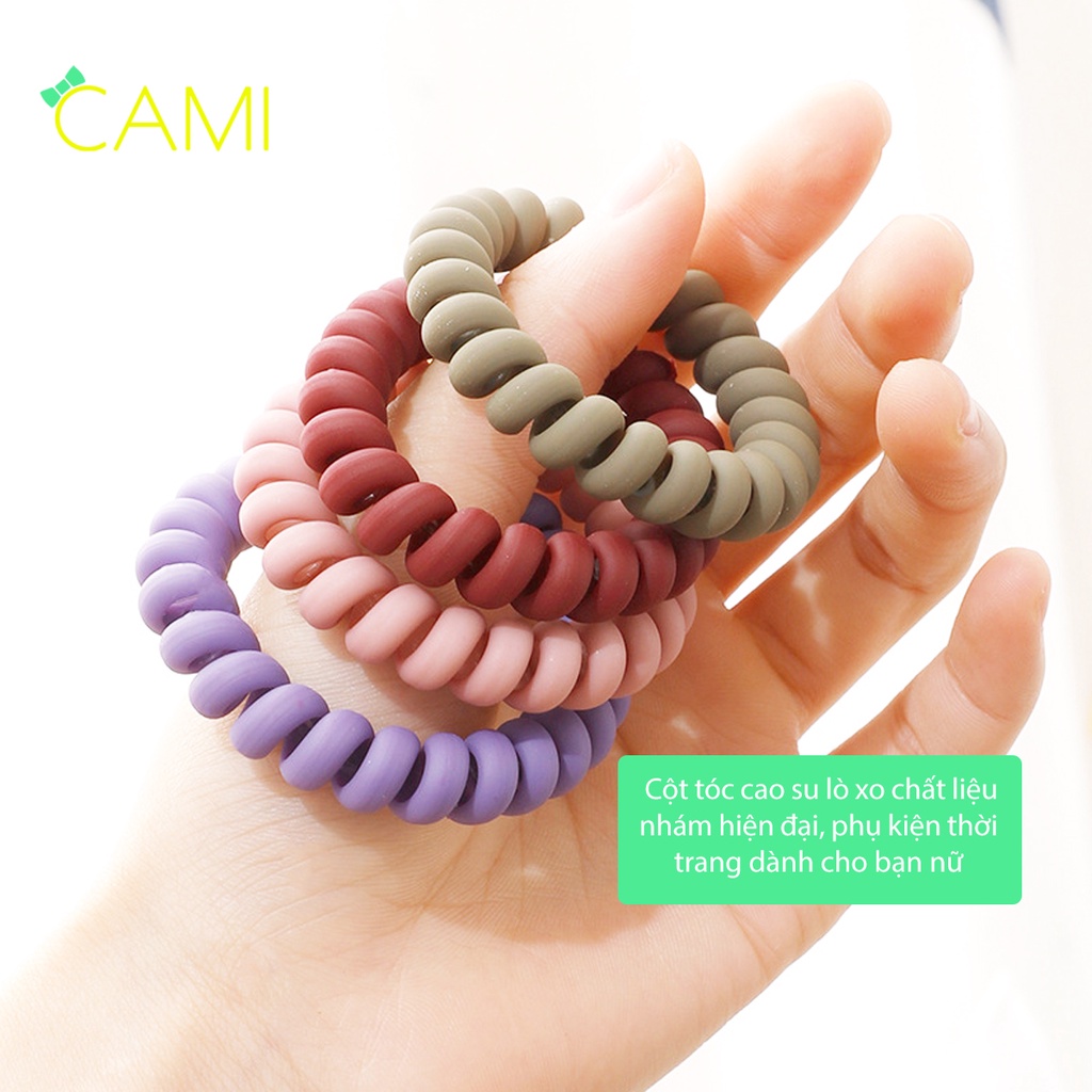 Dây buộc tóc kiểu dán lò xo, nhiều màu sắc lựa chọn mang phong cách trẻ trung - Cami - CMPK266