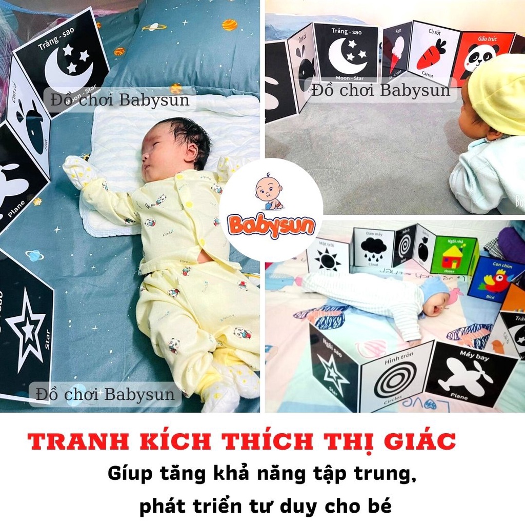 Tranh kích thích thị giác thị giác cho trẻ sơ sinh cho bé 0 - 3 tuổi trọn bộ hàng Việt Nam chất lượng cao ép plastic 2 m