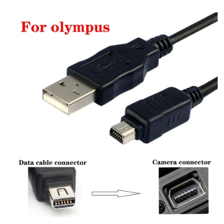 1 Cái 12Pin LANFULANG CB-USB5 CB-USB6 USB8 Dây Cáp USB Dẫn Cho Olympus Camera mju 795 800 810 820 83