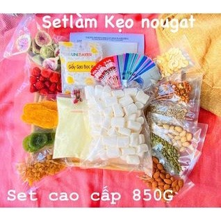 Set nguyên liệu làm kẹo Nougat- kẹo hạnh phúc giảm ngọt TẶNG giấy nến đủ vị tự chọn kèm quà tặng