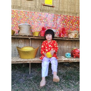 Bộ bà ba gấm Thái Tuấn cho bé gái