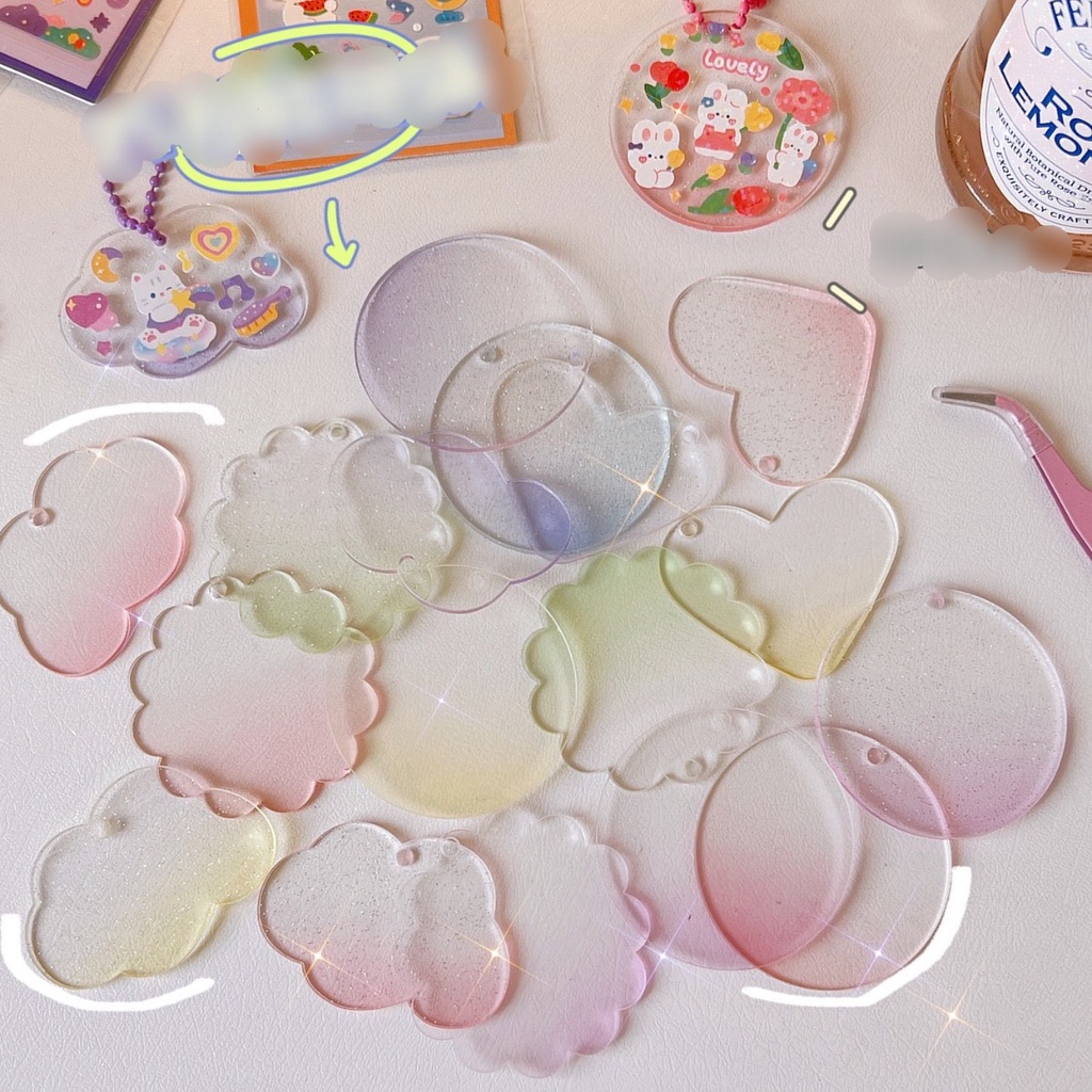 Móc khóa acrylic trong suốt, dây đeo phụ kiện tự trang trí DIY - SH071