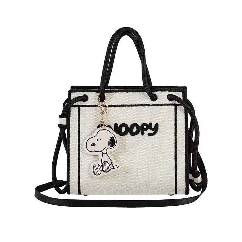MISCHA Túi Xách canvas Đeo Vai In Họa Tiết Snoopy Thời Trang