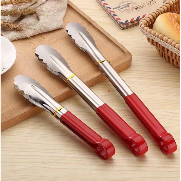 Kẹp Gắp Đá, Gắp Thức Ăn Đồ Chiên, Rán, Cán Lót Cao Su Cách Nhiệt, Dài 24cm (ảnh thật)