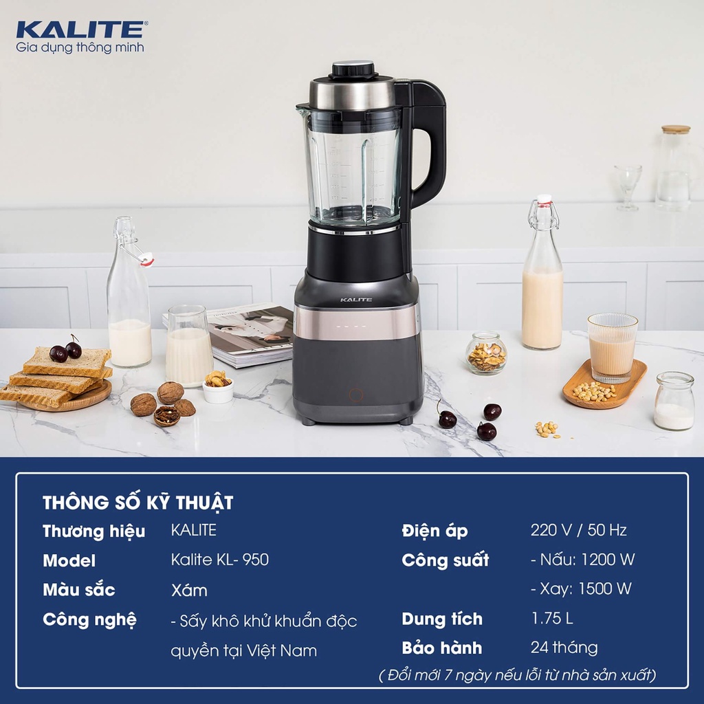 Máy làm sữa hạt Kalite KL-990P 1.75 Lít