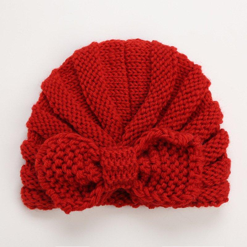 PVN56535 Mũ Len Trùm Đầu Đính Nơ Phong Cách Hồi Giáo Thời Trang Cho Bé