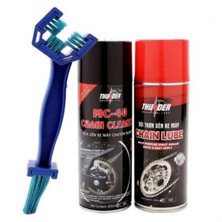 Combo bộ rửa sên vệ sinh sên xích và chai dưỡng sên thunder kèm bàn chải 3D đi cùng