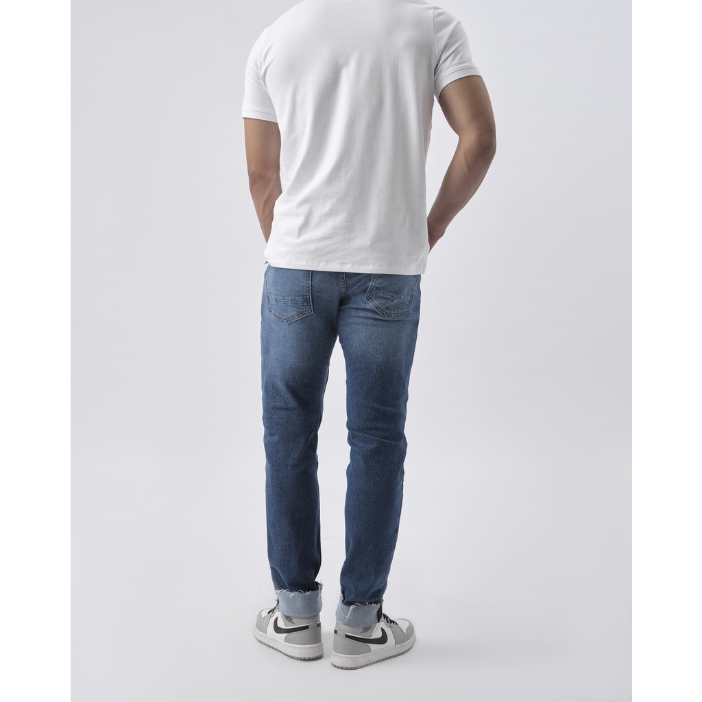 Quần jean nam xanh cao cấp MENFIT 0402 chất denim co giãn nhẹ 2 chiều, chuẩn form, thời trang