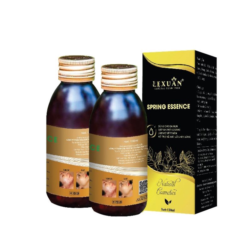 Sạch mụn thâm Lê Xuân Cosmetic 130 ml Sạch mụn trứng cá mụn đầu đen mụn ẩn Tinh chất ngừa mụn sáng da Spring Essence