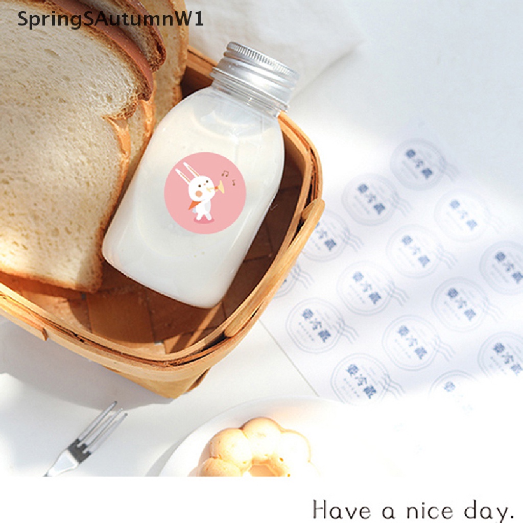 Cuộn 500 Sticker Thỏ Thank you Dán Trang Trí Quà Tặng Cho Bé SpringSAutumnW1