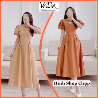 🌼 Đầm tiểu thư khoét cổ tay phồng siêu sang siêu xinh (có 2 màu)🌺
