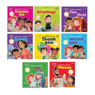 Sách - combo giỏi tiếng anh vui ứng xử trọn bộ 8 cuốn - being polite