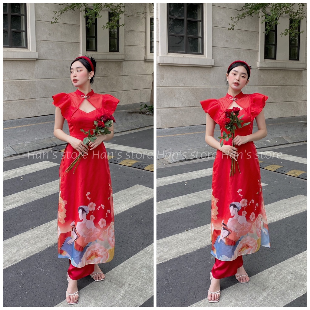 ÁO DÀI CHỊ CHỊ EM EM SIÊU PHẨM ĐÓN TẾT(ẢNH THẬT)