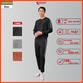 Bộ nỉ nam cardina chất cotton da cá cao cấp dáng sọc thể thao 2nim04