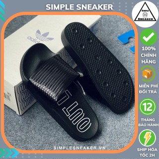 Dép Quai Ngang Nữ Adidas 🔴FREESHIP🔴 Adidas Adilette Slide Full Black Hàng Chính Hãng - Chống Nước Chống Trơn Trượt
