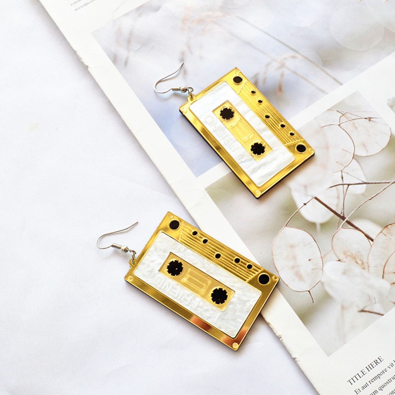 Ygt Đôi Khuyên Tai Dài Bản Lớn Bằng Acrylic Kiểu Băng Cát Sét Cổ Điển Lãng Mạn Cho Nữ