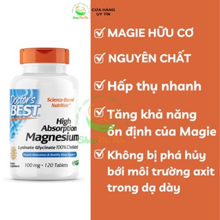 Viên uống bổ sung Magie Doctor s Best High Absorption Magnesium 120 viên